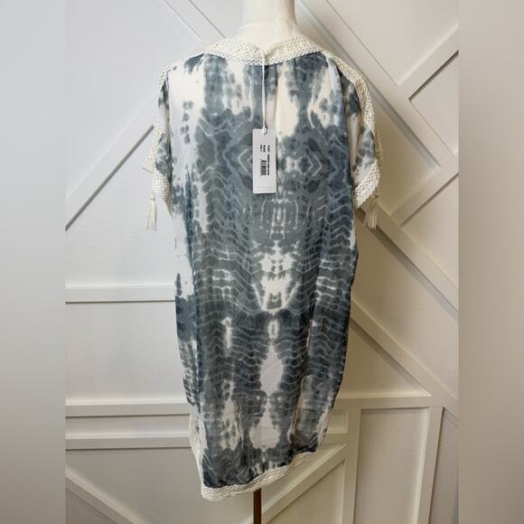 NWT Koy Resort Varadero Tassel Crochet Tie Dye Kaftan Swim Cover Up Size Large - Picture 5 of 11